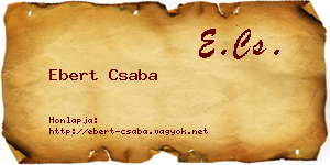 Ebert Csaba névjegykártya